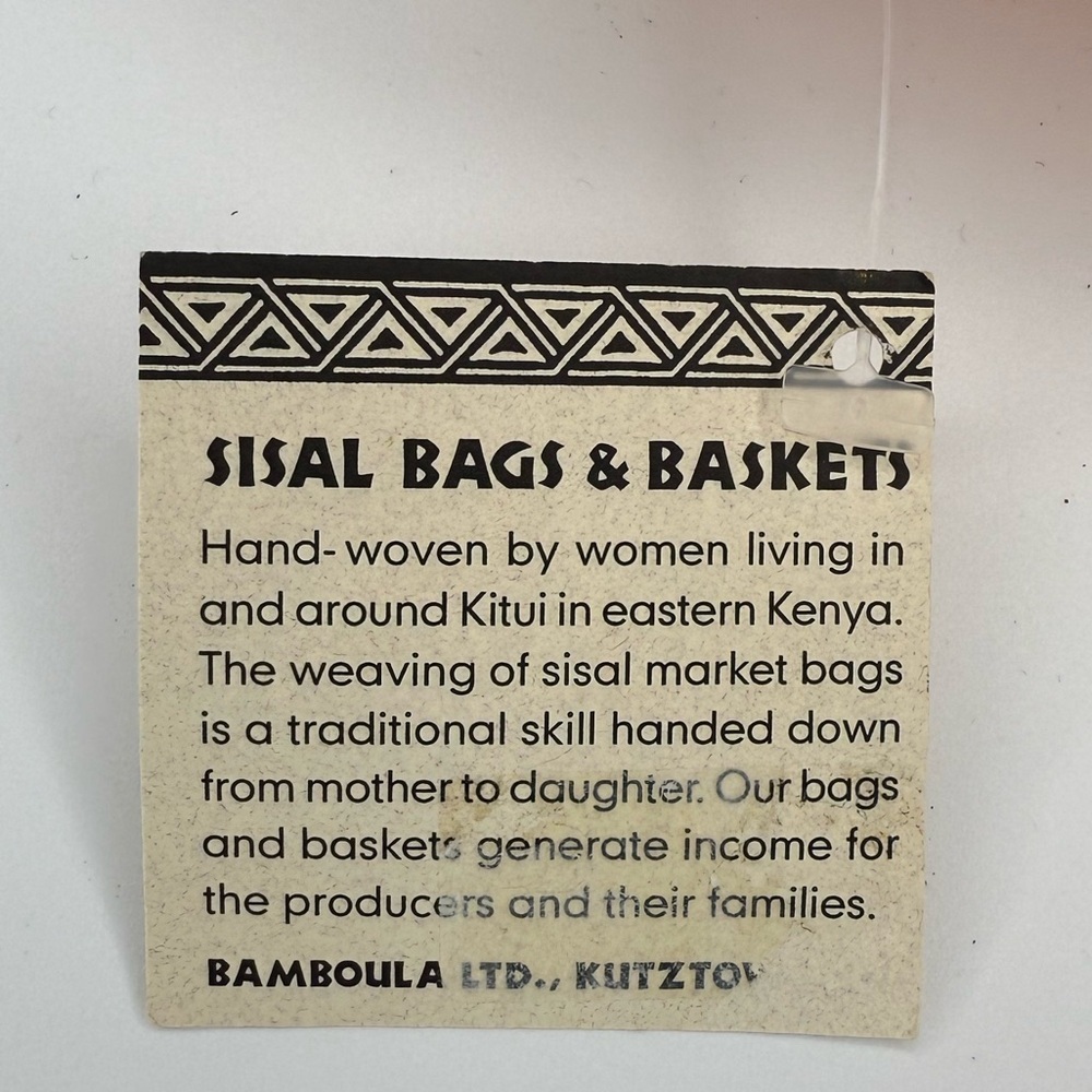 NWT Handwoven Bolga basket or bag in Sisal Orange and Zebra Combo - Picture 9 of 13